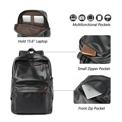 Sac à Dos Cuir Homme Paolo | La Casa du Cuir Noir / Cuir Imperméable Sacs à dos