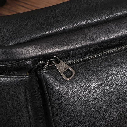 Sac Banane Cuir Homme Antonio | La Casa du Cuir Noir / Cuir Souple Sacs banane