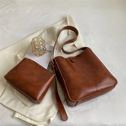 Sac Bandouliere Fourre Tout | La Casa du Cuir Marron / Cuir Vegan Sac Cabas