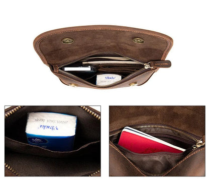 Sac Banane Cuir Homme Leonardo | La Casa du Cuir Café / Cuir Sacs banane