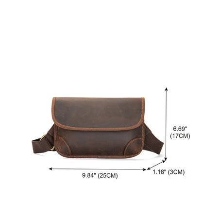 Sac Banane Cuir Homme Leonardo | La Casa du Cuir Café / Cuir Sacs banane