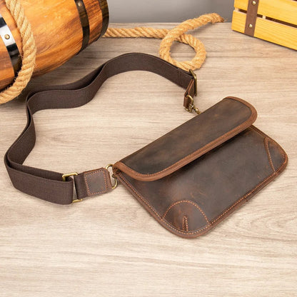 Sac Banane Cuir Homme Leonardo | La Casa du Cuir Café / Cuir Sacs banane