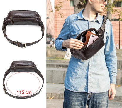Sac Banane Homme Tendance Eric | La Casa du Cuir Café / Cuir Sac Cuir
