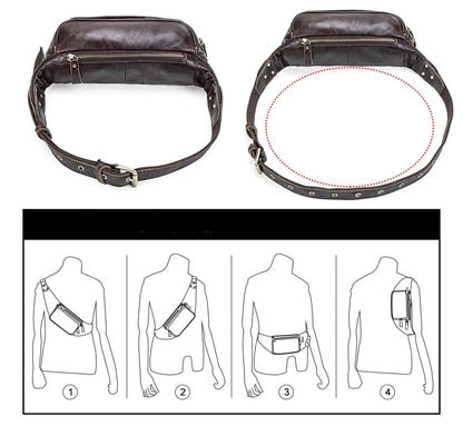 Sac Banane Homme Tendance Eric | La Casa du Cuir Café / Cuir Sac Cuir