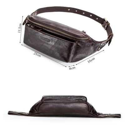 Sac Banane Homme Tendance Eric | La Casa du Cuir Café / Cuir Sac Cuir
