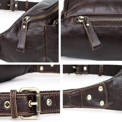 Sac Banane Homme Tendance Eric | La Casa du Cuir Café / Cuir Sac Cuir