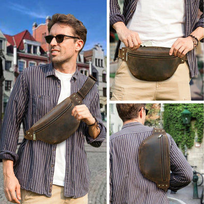 Banane Sac Homme Alexandre | La Casa du Cuir Café / Cuir Sac Banane