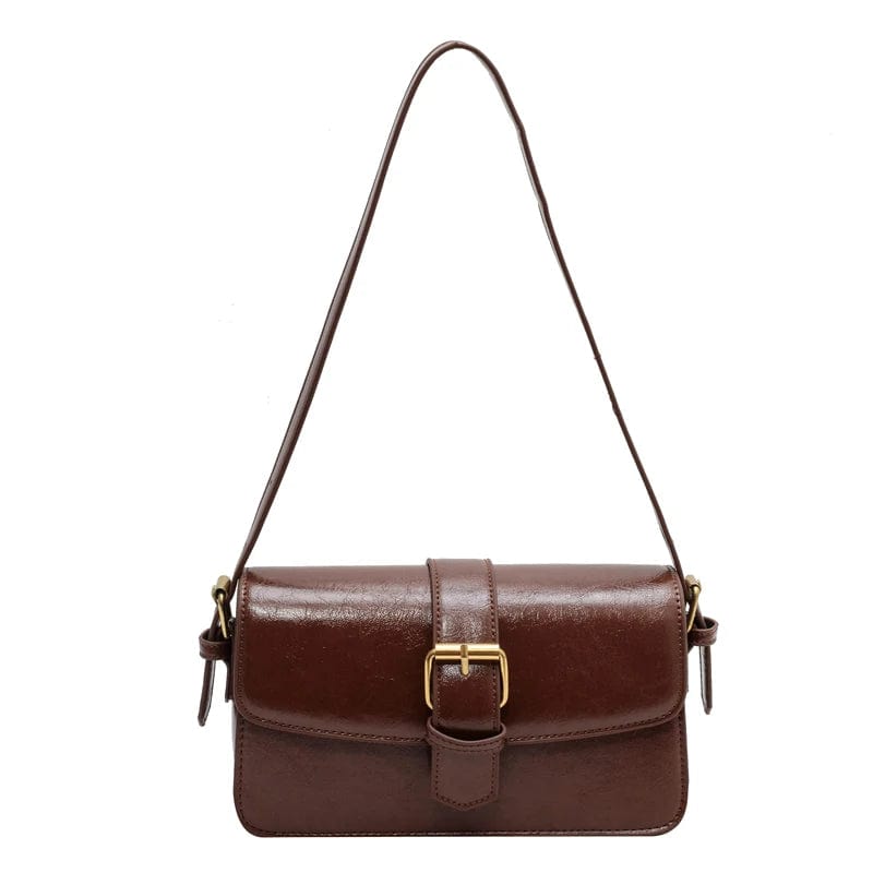 Café / Cuir PU / 23x13x5cm Sac Cuir Femme