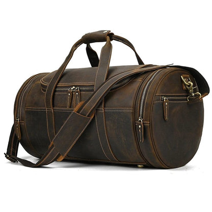 Sac en Cuir de Voyage pour Homme Edouard | La Casa du Cuir Marron Foncé / Cuir Véritable Sac de voyage