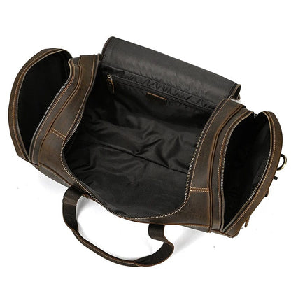 Sac en Cuir de Voyage pour Homme Edouard | La Casa du Cuir Marron Foncé / Cuir Véritable Sac de voyage