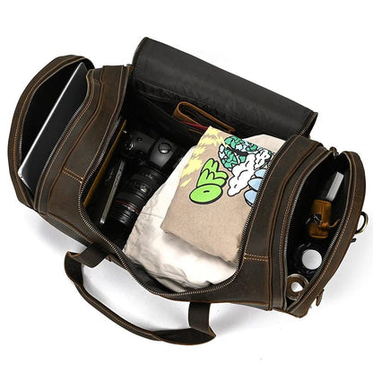 Sac en Cuir de Voyage pour Homme Edouard | La Casa du Cuir Marron Foncé / Cuir Véritable Sac de voyage