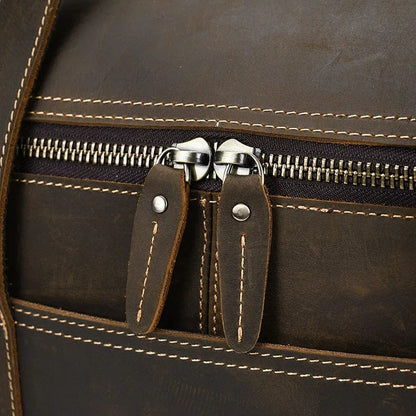 Sac en Cuir de Voyage pour Homme Edouard | La Casa du Cuir Marron Foncé / Cuir Véritable Sac de voyage