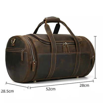 Sac en Cuir de Voyage pour Homme Edouard | La Casa du Cuir Marron Foncé / Cuir Véritable Sac de voyage