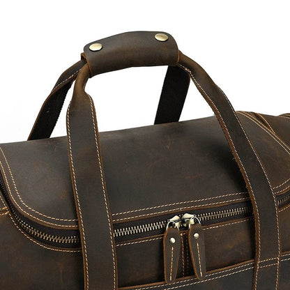 Sac en Cuir de Voyage pour Homme Edouard | La Casa du Cuir Marron Foncé / Cuir Véritable Sac de voyage