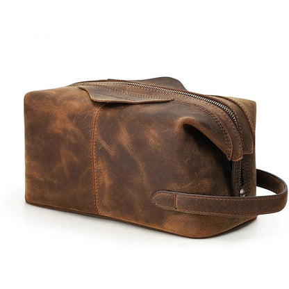 Grande Trousse de Toilette pour Homme｜La Casa Du Cuir Café