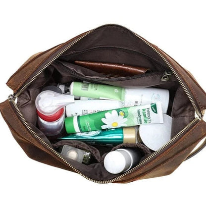 Grande Trousse de Toilette pour Homme｜La Casa Du Cuir Café