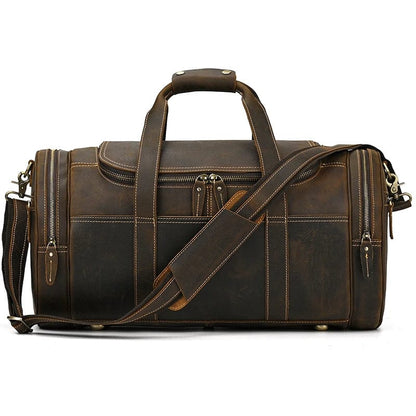 Sac en Cuir de Voyage pour Homme Edouard | La Casa du Cuir Marron Foncé / Cuir Véritable Sac de voyage