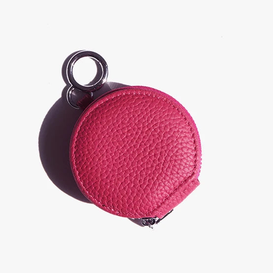 Mini Porte-Monnaie Charm | Porte-Monnaie Femme Tendance Fuchsia / Cuir Veritable Sac Cuir