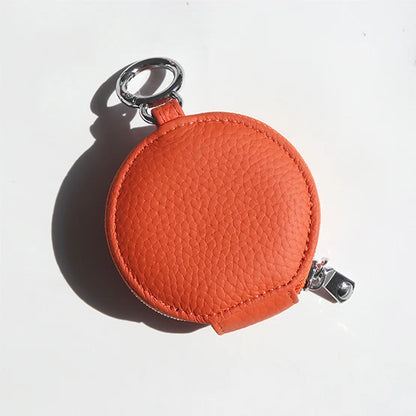 Mini Porte-Monnaie Charm | Porte-Monnaie Femme Tendance Orange / Cuir Veritable Sac Cuir