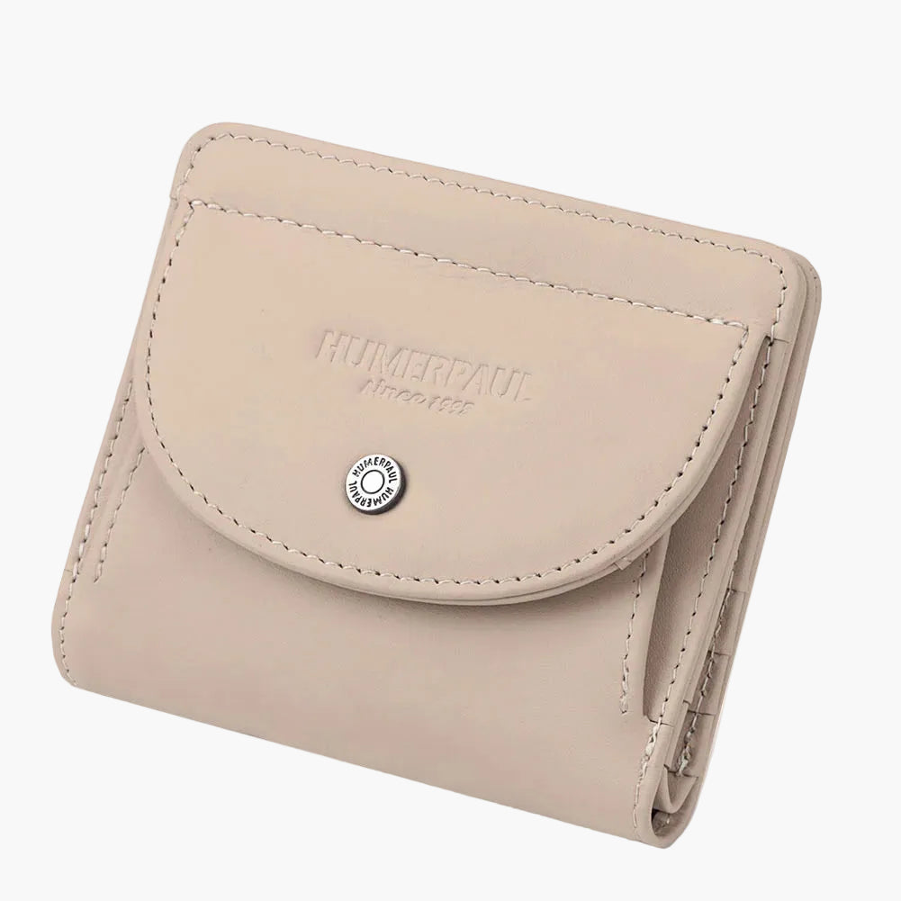 Mini Porte-Monnaie Femme Cuir Olivia | Compact & Chic Beige / Cuir