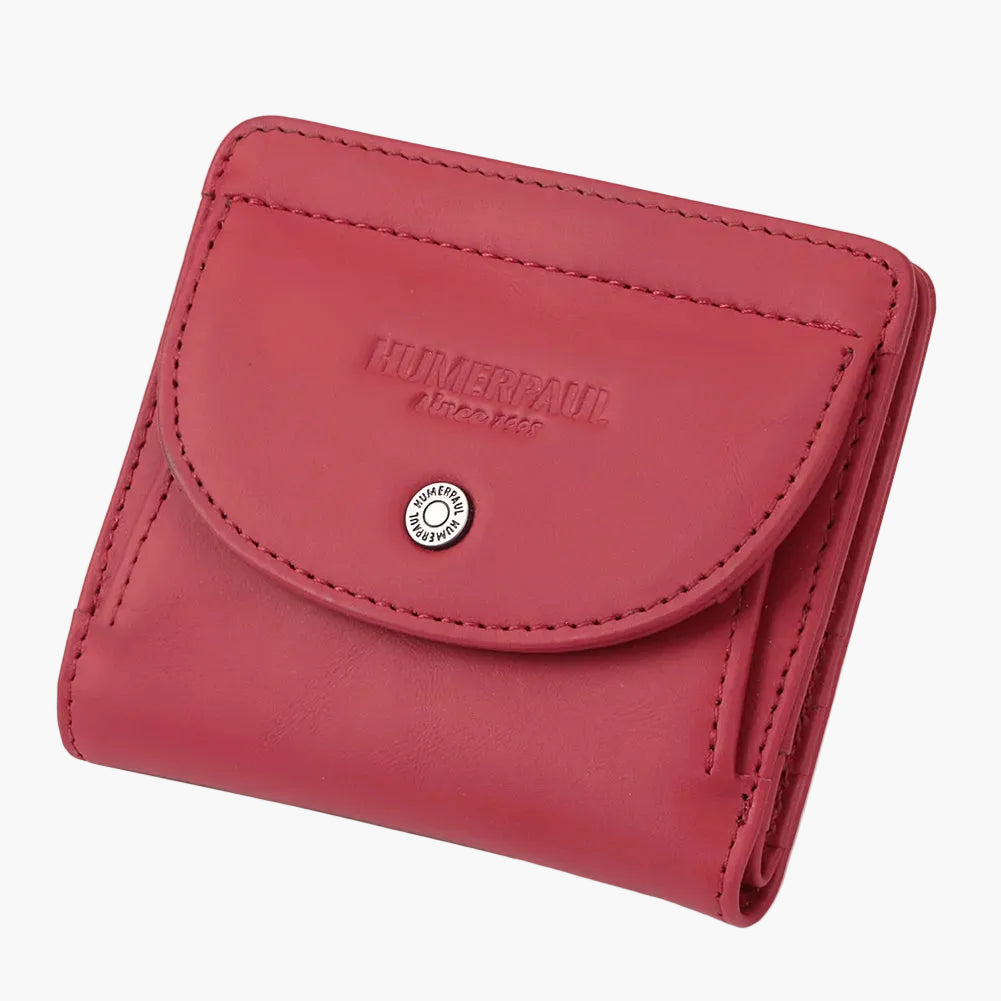 Mini Porte-Monnaie Femme Cuir Olivia | Compact & Chic Rouge / Cuir