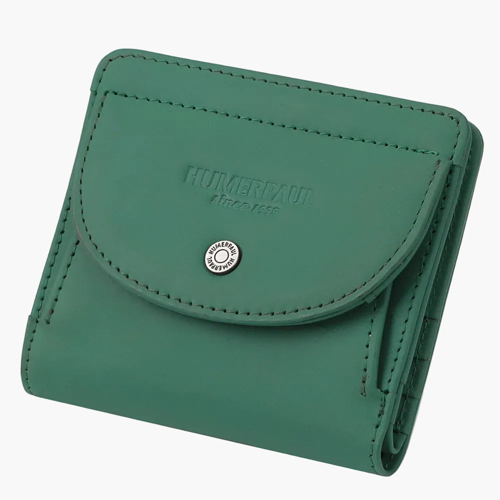 Mini Porte-Monnaie Femme Cuir Olivia | Compact & Chic Vert / Cuir