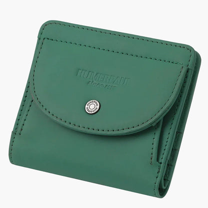 Mini Porte-Monnaie Femme Cuir Olivia | Compact & Chic Vert / Cuir