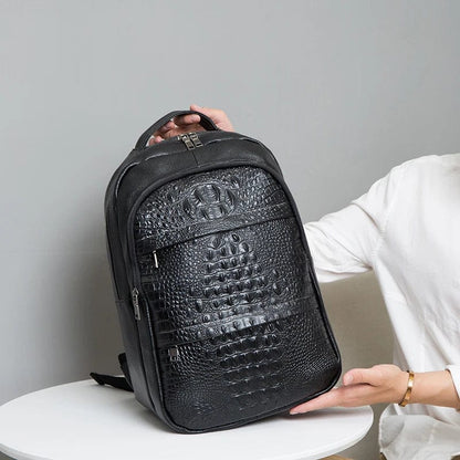 Sac à Dos Ordinateur Femme Tendance | La Casa du Cuir Noir / Cuir Véritable / 17 Pouces sac à dos