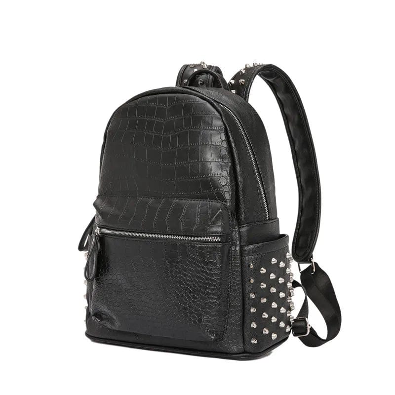 Noir / Cuir Vegan sac à dos ordinateur