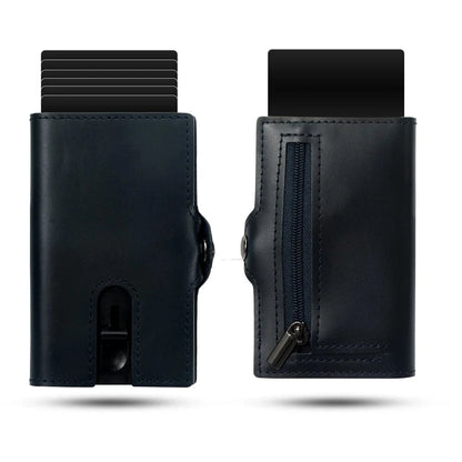 Porte Carte et Porte Monnaie Homme｜La Casa Du Cuir Bleu Lisse