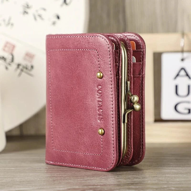 Porte-cartes à l'italienne Luxe tout cuir rouge 6 Cartes - PM-011-01 Porte-cartes à l'italienne Luxe tout cuir rouge 6 Cartes - PM-011-01
