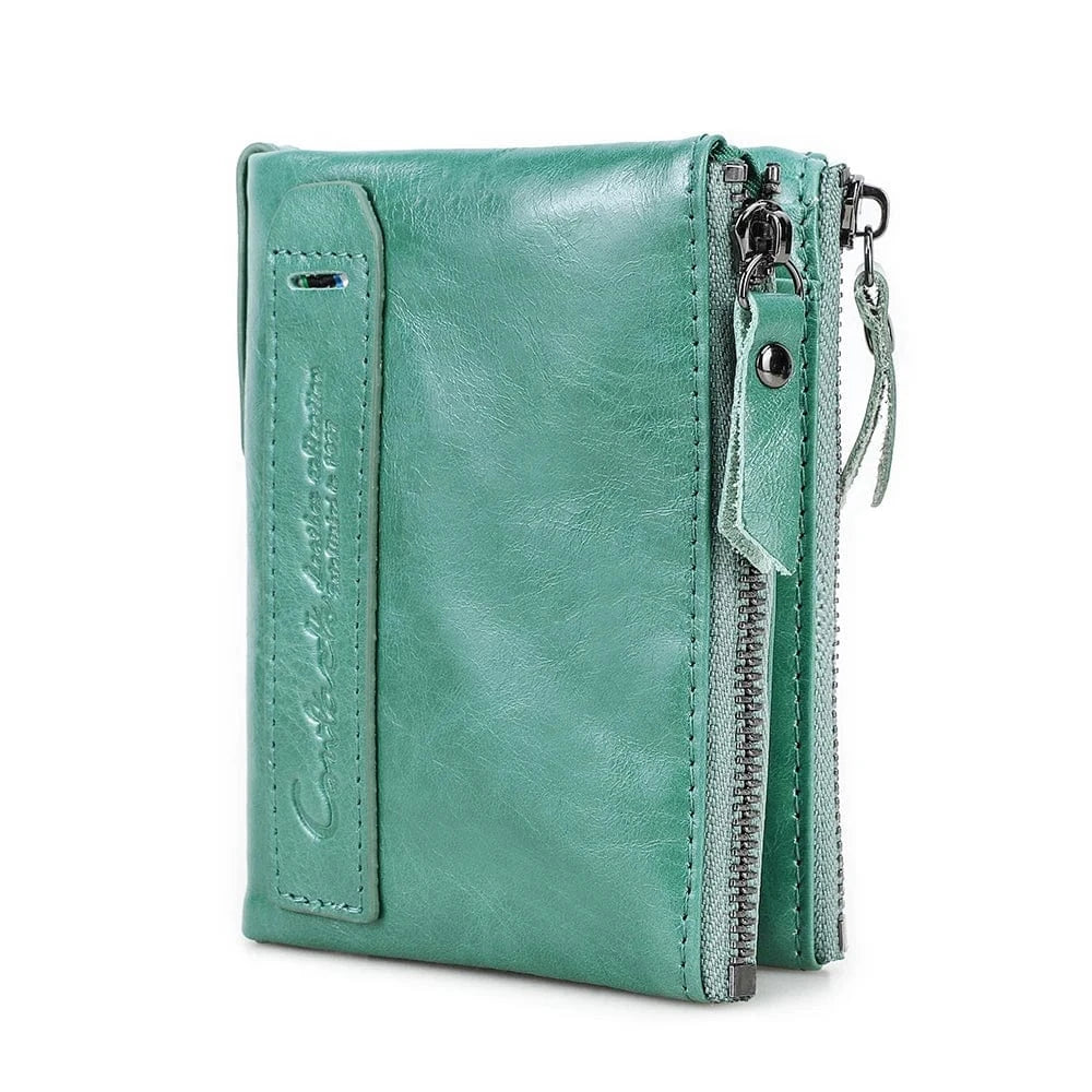 Porte Monnaie Porte Carte Cuir Femme foliage green