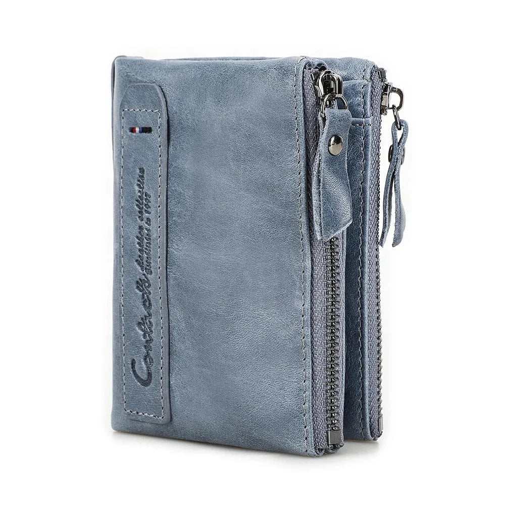 Porte Monnaie Porte Carte Cuir Femme gray blue