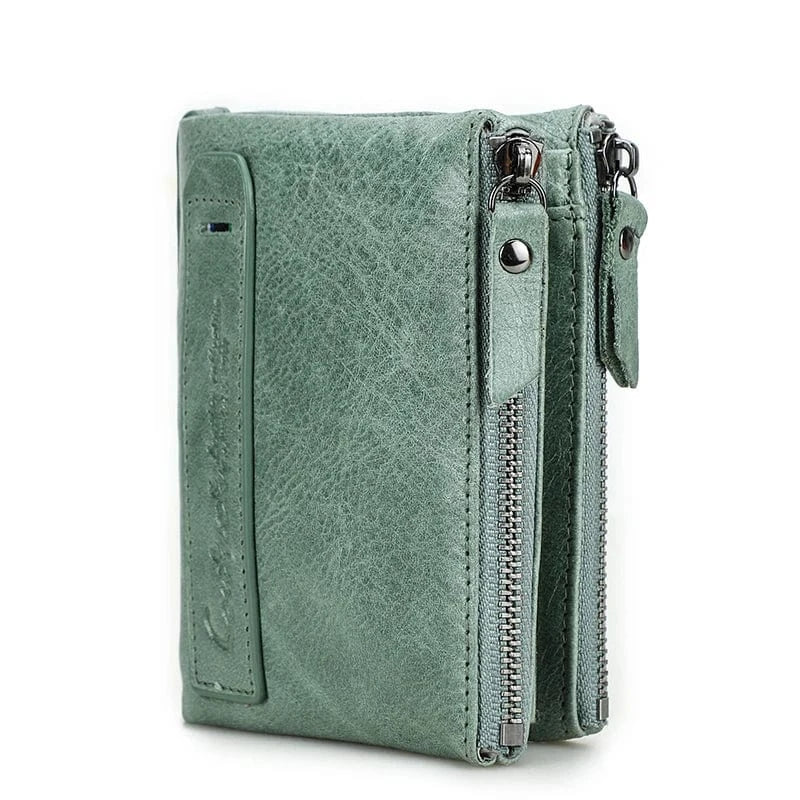 Porte Monnaie Porte Carte Cuir Femme greenish gray