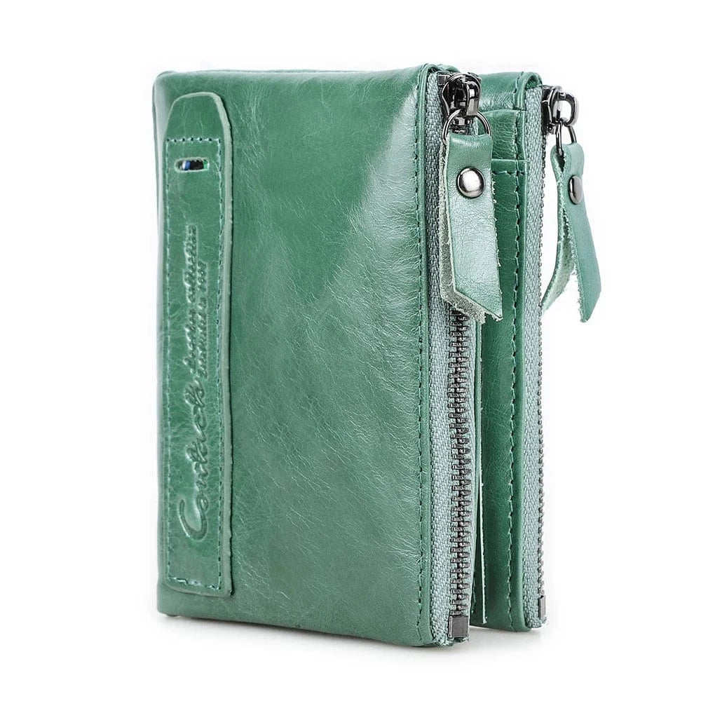 Porte Monnaie Porte Carte Cuir Femme pine green