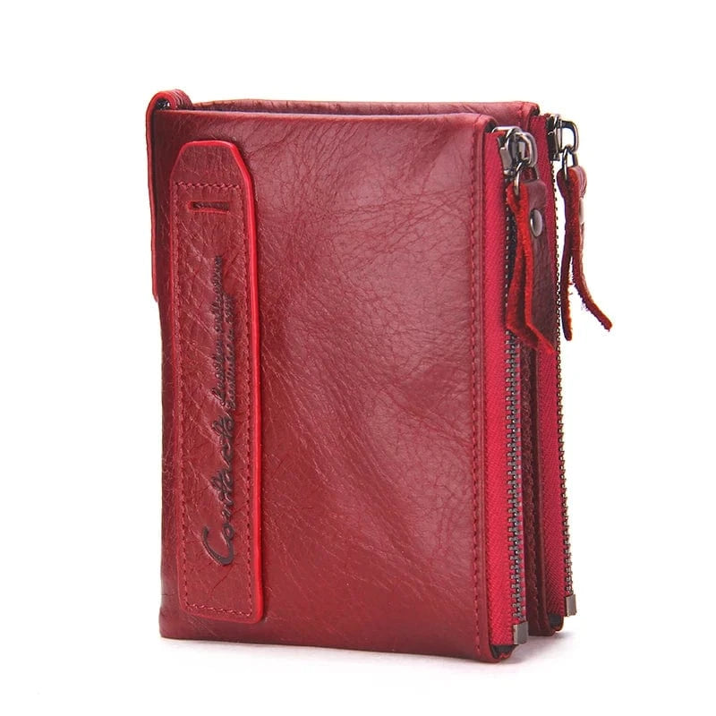 Porte Monnaie Porte Carte Cuir Femme red