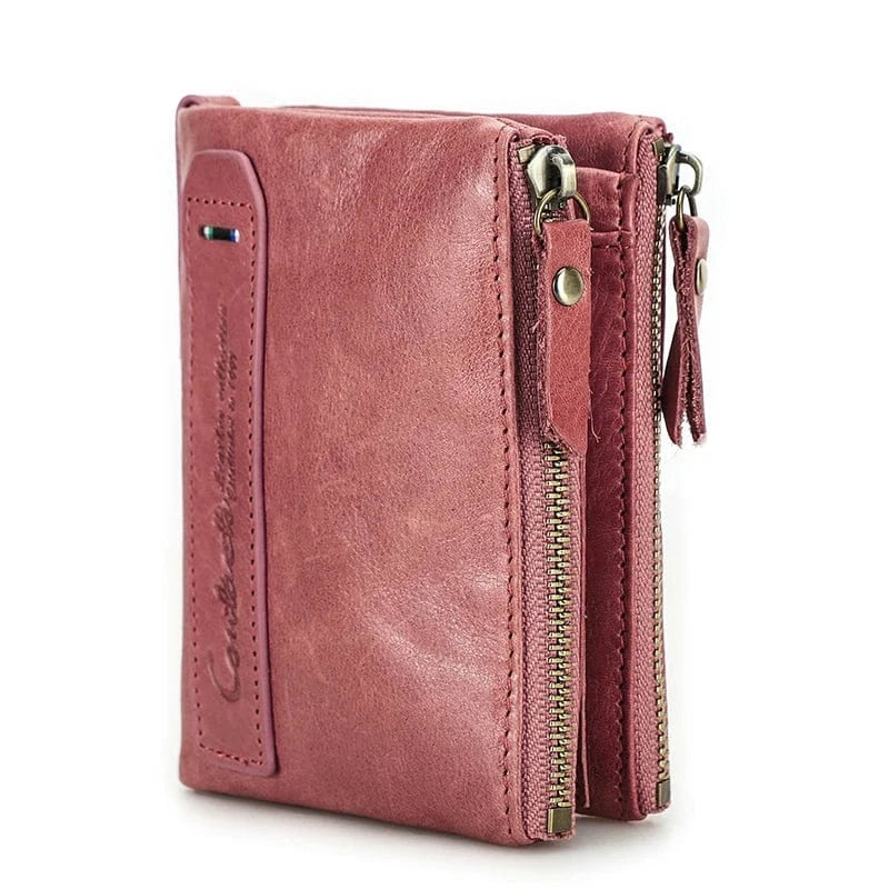 Porte Monnaie Porte Carte Cuir Femme rose tan