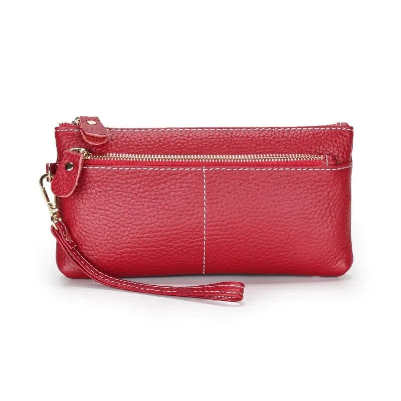 Portefeuille Cuir Souple Femme Burgundy