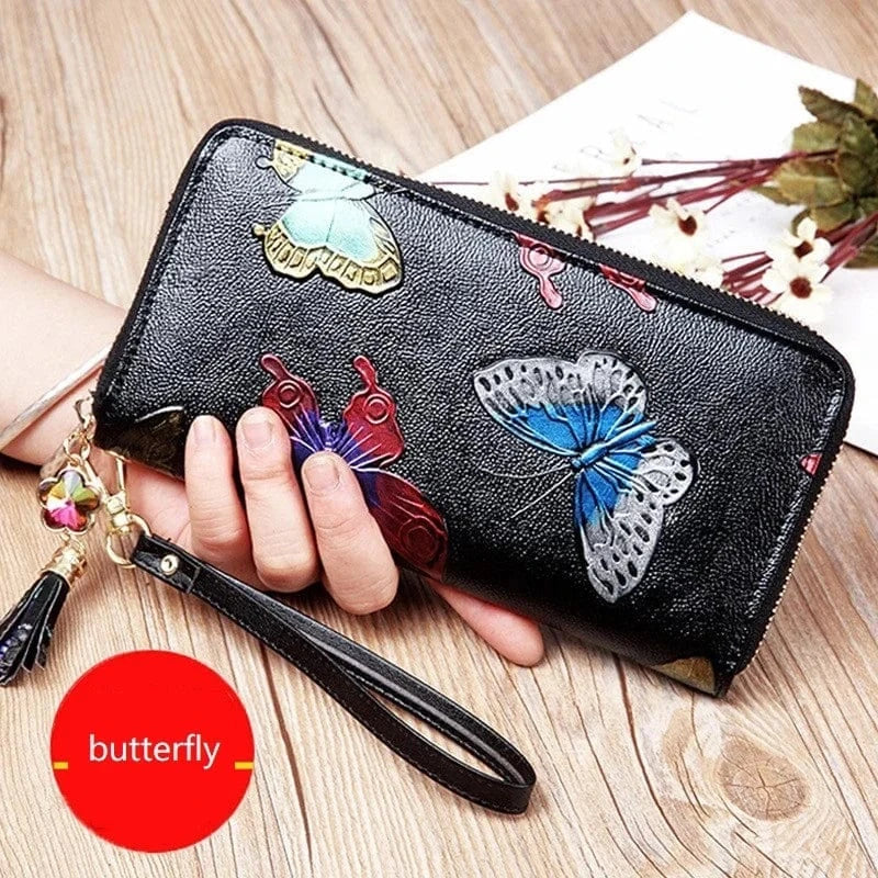 Portefeuille en Cuir pour Femme Butterfly Wallet