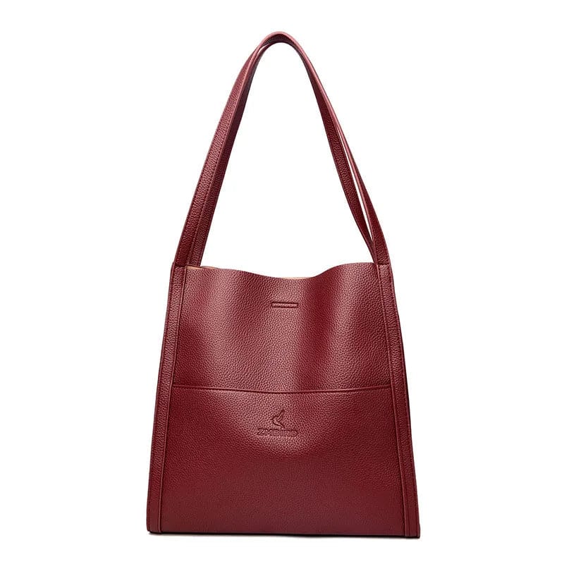 Rouge / Cuir Vegan Sac Cabas