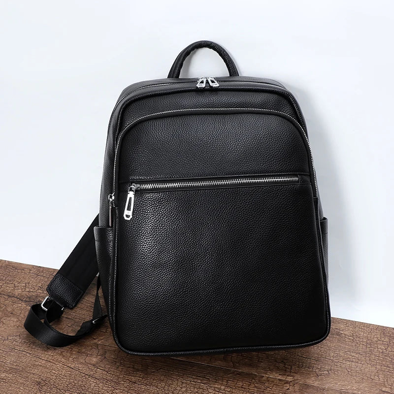 Sac à Dos Bureau en Cuir – Élégant & Chic | Domenique Noir / Cuir sac à dos ordinateur