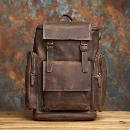 Sac à Dos Cuir Homme Sergio | La Casa du Cuir Café Foncé / Cuir / Homme sac à dos
