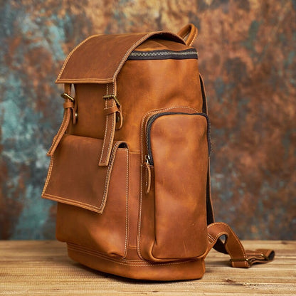 Sac à Dos Cuir Homme Sergio | La Casa du Cuir Café Foncé / Cuir / Homme sac à dos