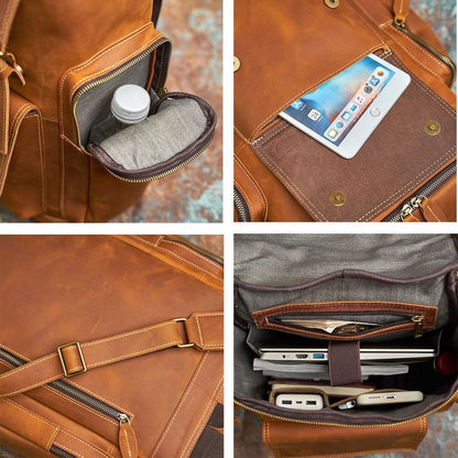 Sac à Dos Cuir Homme Sergio | La Casa du Cuir Café Foncé / Cuir / Homme sac à dos