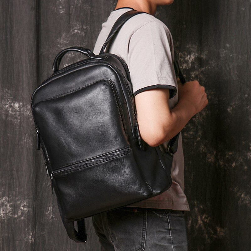 Sac à Dos Cuir Homme  Noir / Cuir / Homme Sac