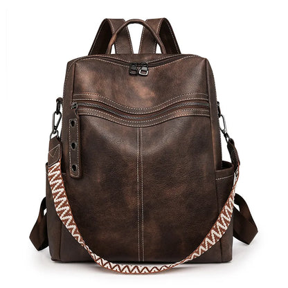 Sac à Dos Femme Cuir Chic Léa | Sac Tendance 2026 Chic & Antivol Chocolat / Cuir Vegan