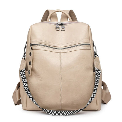Sac à Dos Femme Cuir Chic Léa | Sac Tendance 2026 Chic & Antivol Creame / Cuir Vegan