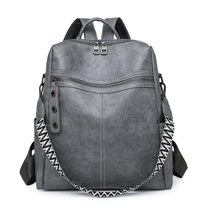 Sac à Dos Femme Cuir Chic Léa | Sac Tendance 2026 Chic & Antivol Gris / Cuir Vegan