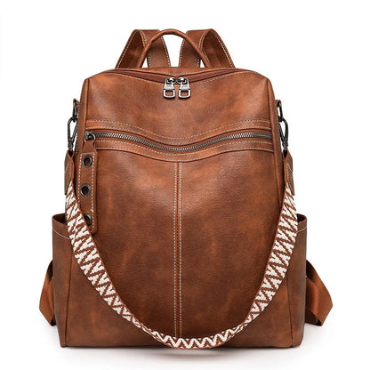 Sac à Dos Femme Cuir Chic Léa | Sac Tendance 2026 Chic & Antivol Marron / Cuir Vegan
