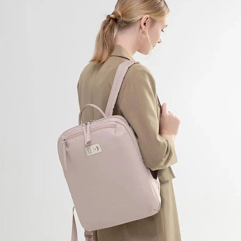 Sac à Dos Femme Cuir Vegan - Antivol Avec Poche Dos Cachée - Imperméable Léger - Pour Travail, Études, Voyage